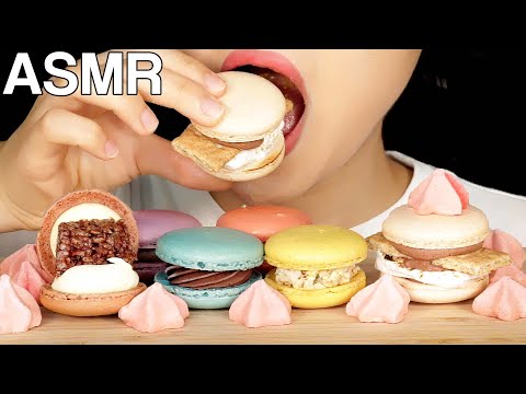 ASMR Macarons & Meringue Cookies 마카롱, 머랭쿠키 먹방 Eating Sounds Mukbang