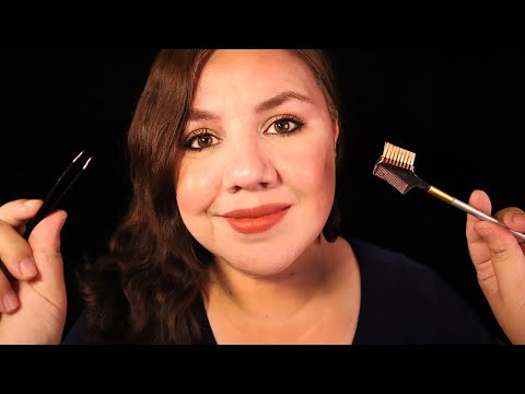 ASMR EYEBROW Mapping & Plucking with Office Friend / Rummaging