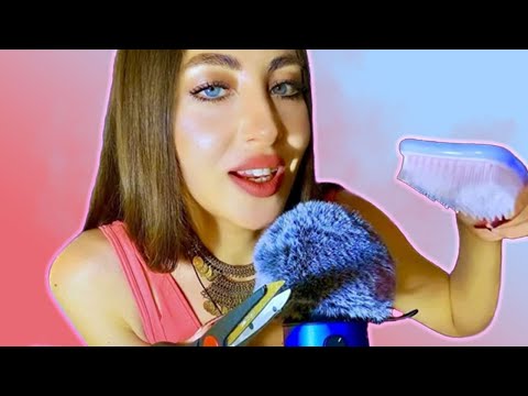 ASMR | A little bit of negative energy removal | Scissors and Brush Trigger | Mouth  Sounds | Fluffy