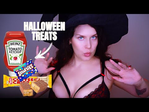 Trying out popular HALLOWEEN CANDIES in Canada! 🎃 ASMR Mukbang