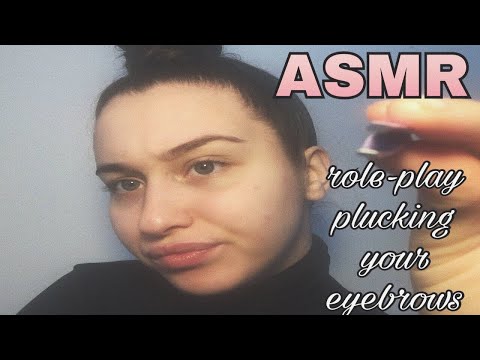 ASMR Lo-Fi| Role-play ~ Plucking your eyebrows + mouth sounds🥰