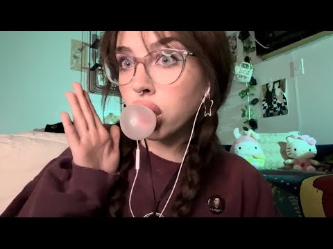 ASMR| Close up Whispers, Gum Chewing, Mouth Sounds + Story time (I HAD A STALKER!!) 👀