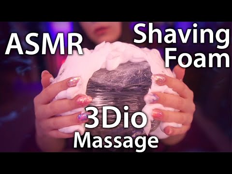 ASMR Shaving Foam 3Dio Massage, Crinkle Sounds 💎 No Talking