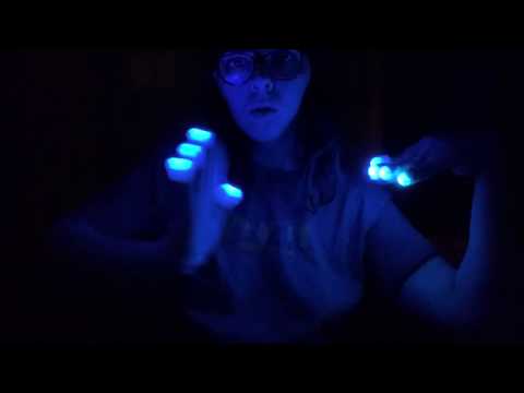 ASMR Hand Movements with LED Gloves (Glove Sounds, Click Sounds, & Tongue Clicking)