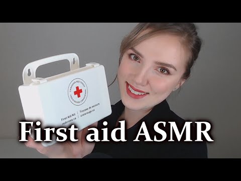 First aid ASMR (antiseptic whispered crinkles) | Антисептическое АСМР - разбор аптечки первой помощи