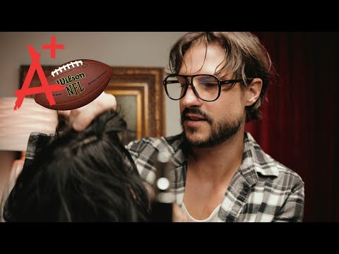 The Nerdy Football Boy In Class Gossips and Scratches Your Head | ASMR Personal Attention