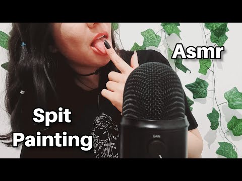 asmr spit painting | chewing gum | Fast and aggressive | for fast sleep and more relaxing 🍒