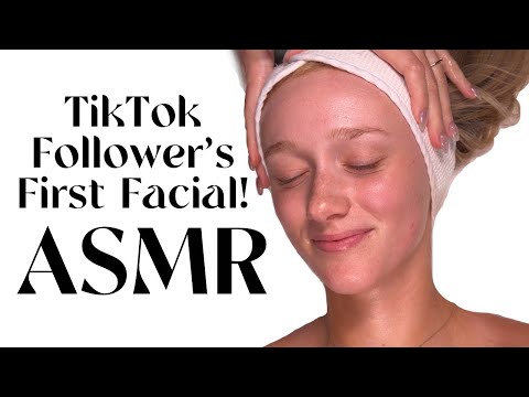 VIRAL RELAXING FACIAL ASMR! TikTok Follower’s First Skin Service EVER!