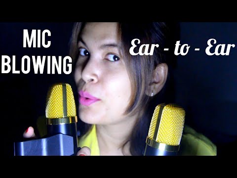 ASMR ~ Mic Blowing (ear-to-ear) whispered