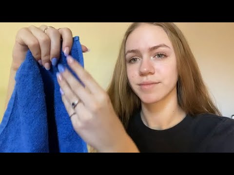 ASMR- Towel scratching and hands sounds