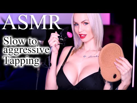 ASMR Slow to fast and aggressive Tapping - No Talking