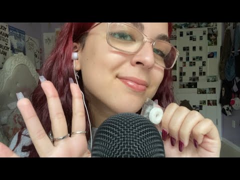ASMR | mouth sounds with a mint + hand movements
