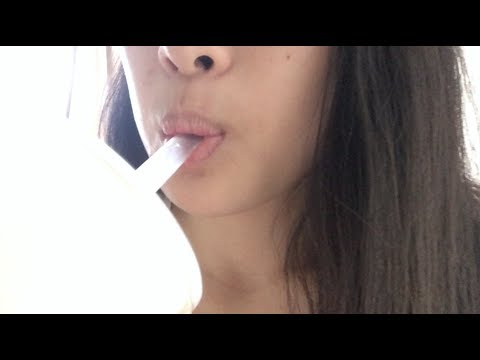 ASMR drinking bubble tea☕️ | mouth sounds, bubbling, reversed audio | NO TALKING