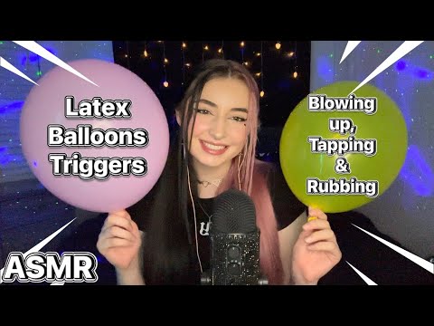 ASMR | Blowing Up Latex Balloons, Tapping, Rubbing, etc (Balloon Triggers) ♡
