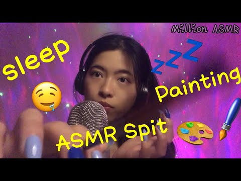 ASMR Spit Painting 🎨💦On Your Face & Wet Mouth Sounds(fast & aggressive) #asmr #spitpainting #mouth