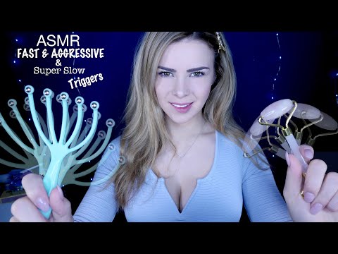 ASMR FAST AND AGGRESSIVE & SUPER SLOW TRIGGERS (For Intense Tingles and Help for Tingle Immunity)