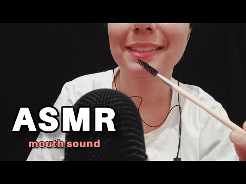 asmr ♡ mouth sounds with brush ❤️✨️ for fast sleep ,no talking 💫🌙