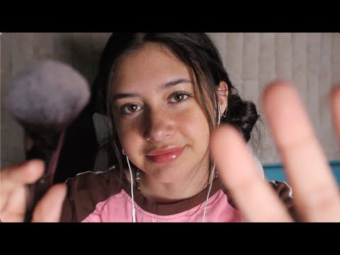 ASMR Face Touching and Hand Sounds (personal attention)
