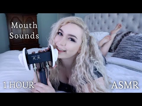 ASMR ♡ Mouth Sounds & Tongue Fluttering/Flutters • 3DIO Triggers • Ear to Ear • 1 HOUR