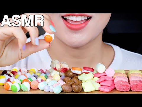 ASMR Freeze Dried Candy (Skittles, SweeTarts, Starburst, Airheads) 동결건조 캔디 먹방 Eating Sounds Mukbang