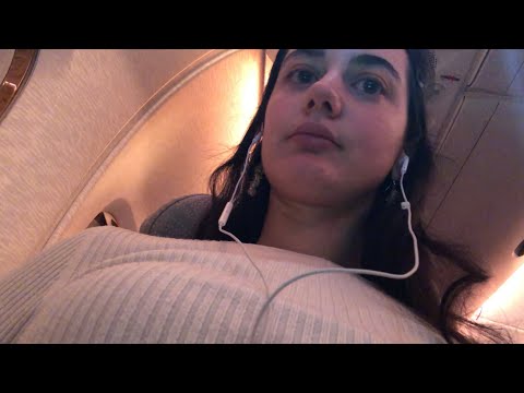 ASMR in Emirates flight from Paris✈️ get sleepy with me