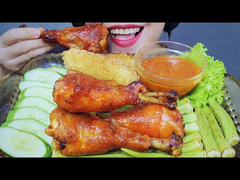 ASMR GÀ NƯỚNG CƠM LAM | homemade grilled chicken in fish sauce X Com Lam rice in bamboos | LINH-ASMR