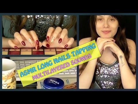 ASMR Multilayered TAPPING ♡ Slow & Fast on Wood, Tin, Keyboard, Book and Nails