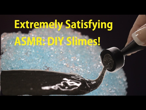 Extremely Satisfying  ASMR: DIY Crunchy Fishbowl Slime, Squishy Foam Slime, and Magnetic Slime