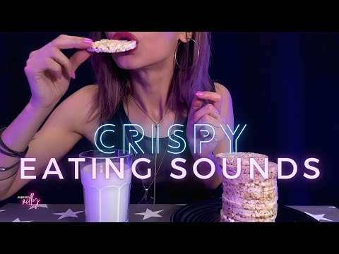 ASMR Mukbang | Puffed Rice Cake Eating & Milk Drinking | Crispy Sounds (No Talking)
