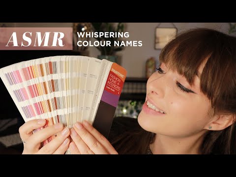 ASMR Whispering Colour Names 🤍 Page Turning • Shuffling Sounds • Soft Whispers