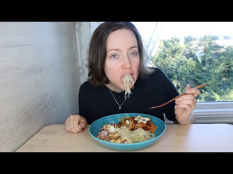 ASMR Whisper Eating Sounds | Bacon & Scrambled Eggs | Veggie Wok | Mukbang 먹방