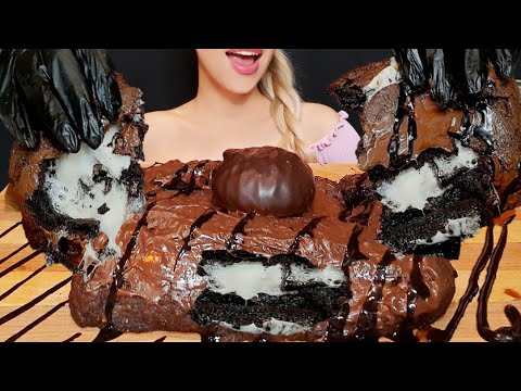 ASMR GIANT NUTELLA CHOCOLATE CHIPS COOKIES with MARSHMALLOWS | Real SOUNDS| MUKBANG
