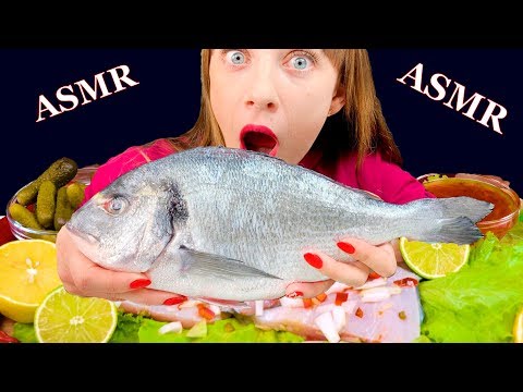 ASMR RAW BUTTER FISH SEAFOOD MUKBANG (NO TALKING) EATING SOUNDS | LILIBU