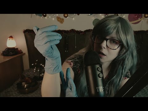 ⭐ ASMR Nitrile gloves with hand movements, relax relax, peace, tap tap and scratch on skin