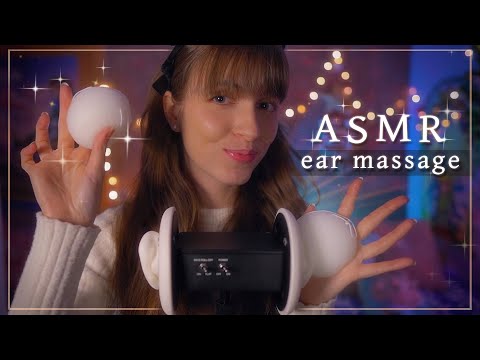 ASMR EAR MASSAGE con esponjas✨3DIO