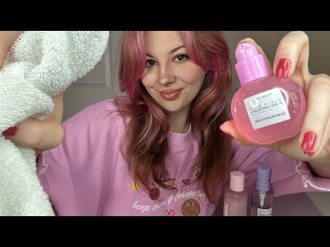 ASMR TAKING YOUR MAKEUP OFF BEFORE BED🫧🧼 (FULL SKINCARE!)