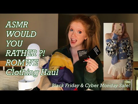 ASMR Would You Rather? x ROMWE Black Friday & Cyber Monday Clothing Haul *Cute *Trendy *Affordable