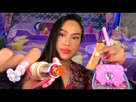 ASMR Barbie Is Doing Your Hair + Makeup | MAKEOVER RP 💖 Layered, Personal Attention, Gum Chewing ✨