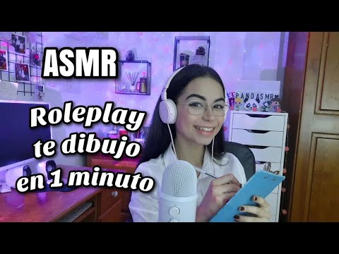ASMR TE DIBUJO EN 1 MINUTO!🖊😊 | ROLEPLAY en español | ASMR para dormir | Pandasmr