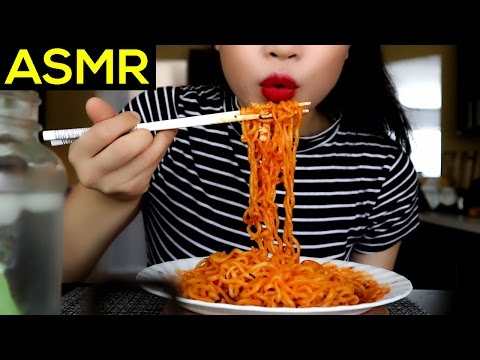 ASMR Eating Korean Nuclear Fire Noodles 핵불닭볶음면 먹방 No Talk