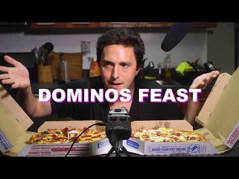 ASMR DOMINOS PIZZA FEASTING ( Soft Eating Sounds ) No Talking | Nomnomsammieboy