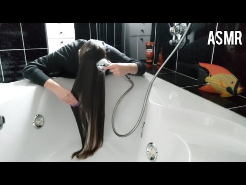 ASMR Hairwash - Long Hair Washing Forward (real person, no talking)