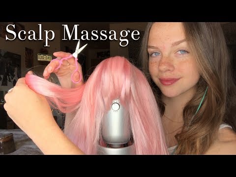 ASMR Scalp Massage (Lotion, Hair Cut, Brushing)