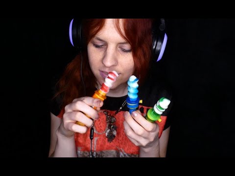 ASMR | Licking Spinner Candy Lollipops (No Talking) | Eating Sounds