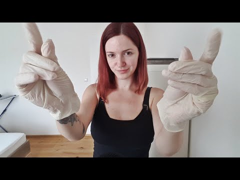 ASMR pure hand sounds with latex gloves and wooden stick -  whispering