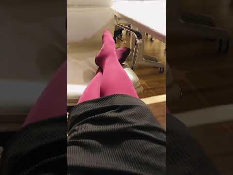 ASMR feet in coloured stockings