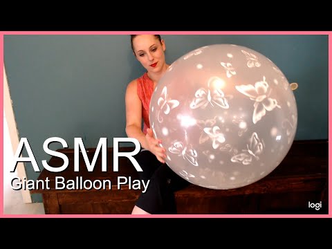 ASMR Blowing up a big butterfly balloon