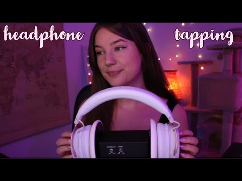 ASMR ♡ Ear to Ear Headphone Tapping and Scratching (No talking ~ Echo/No echo)