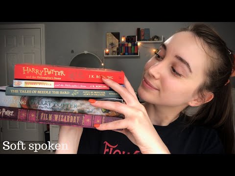 📚Show and tell Harry Potter books!💙💚• ASMR • Tapping & Scratching • Soft spoken