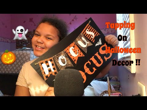 ASMR- tapping on Halloween 🎃 decorations